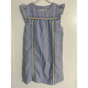 Vineyard Vines dress girls size 12 blue striped cotton embroidered